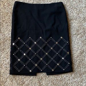 Studded black pencil skirt